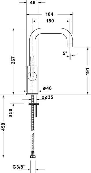 Duravit Balcoon Waschtischarmatur mit Schwenkauslauf, schwarz matt