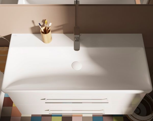 Villeroy&Boch Avento Waschtischunterschrank mit 2 Auszügen, Breite 98cm crystal white, A89200B4