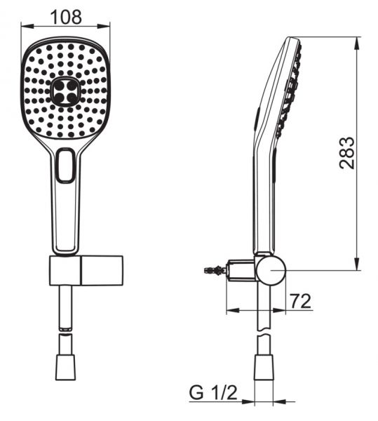 Hansa Hansaactivejet Style Set für Wannen-Batterien, 3-strahlig, weiß/chrom