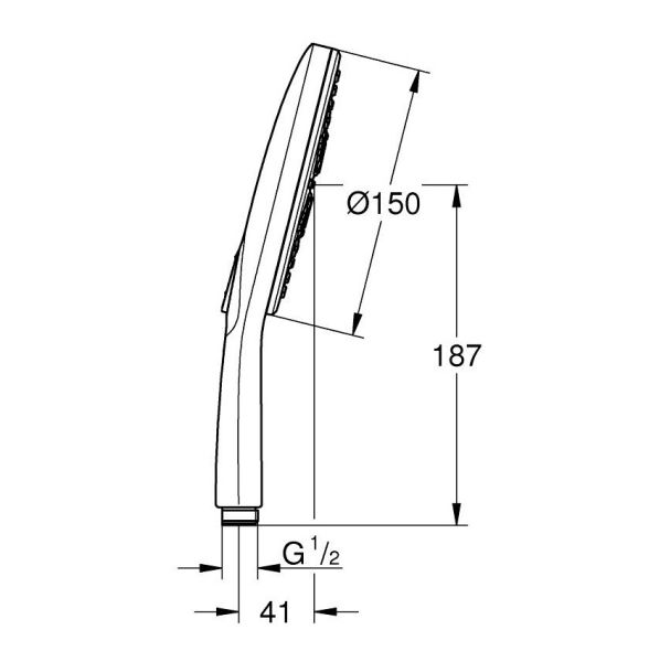 Grohe Vitalio SmartActive 150 Handbrause mit 3 Strahlarten, chrom/weiß