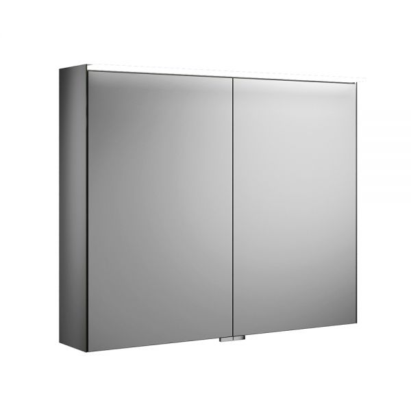 Burgbad Essence Spiegelschrank mit horizontaler LED-Beleuchtung und 2 Spiegeltüren, 80,6x67cm