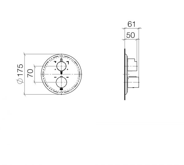 Dornbracht Madison UP-Thermostat mit Dreiwege-Mengenregulierung