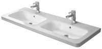 Vorschau: Duravit DuraStyle Doppelwaschtisch rechteckig 130x48cm, mit Überlauf, 2 Hahnlöcher, weiß 2338130000