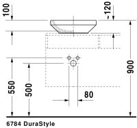 Vorschau: Duravit DuraStyle Aufsatzbecken 43x43cm weiss 03494300001