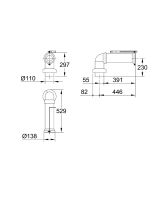 Vorschau: Grohe WC Universal Ablaufbogen, horizontal und vertikal 39454000