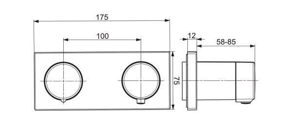 Hansa Hansaliving Fertigmontageset mit Funktionseinheit Thermostat-Batterie, chrom