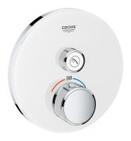Vorschau: Grohe Grohtherm SmartControl Thermostat mit 1 Absperrventil, rund, wassersparend, chrom/moon white