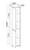 Vorschau: Burgbad Lin20 Hochschrank mit 2 Türen und 2 Winkelablagen, bodenstehend, Tiefe 34,3cm