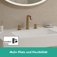 Vorschau: Hansgrohe Tecturis S 3-Loch Waschtischarmatur 150 mit Push-Open Ablaufgarnitur, brushed bronze