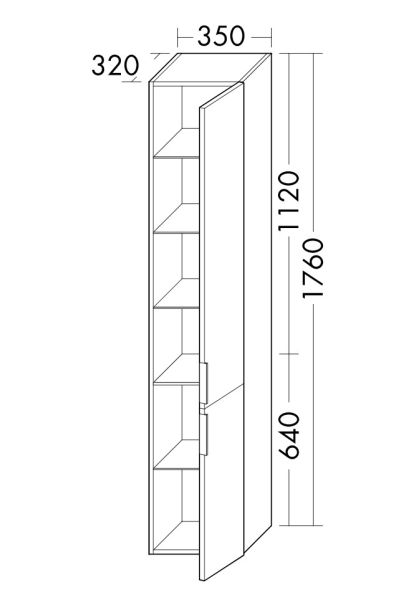 Burgbad Eqio Hochschrank mit 2 Türen