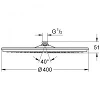 Vorschau: Grohe Rainshower® Cosmopolitan 400 Kopfbrause, chrom