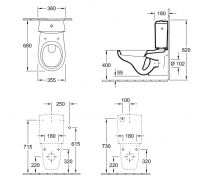 Vorschau: Villeroy&Boch O.Novo Spülkasten, Innengarnitur mit DualFlush, Spartaste