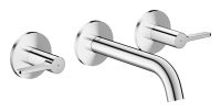 AXOR One 3-Loch Waschtischarmatur Unterputz 16cm für Wandmontage, mit Hebelgriffen 48150000
