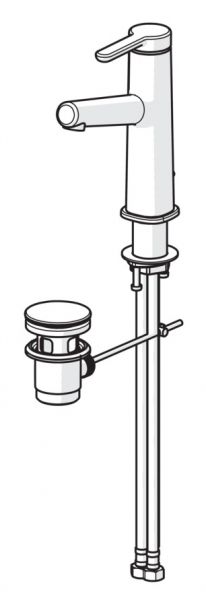 Hansa Hansadesigno Style Waschtisch-Einhand-Einlochbatterie 189mm, mit Ablaufgarnitur, chrom