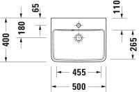 Vorschau: Duravit Duravit No.1 Handwaschbecken rechteckig 50x40cm, mit Hahnloch, mit Überlauf, weiß 0743500000