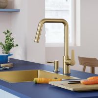 Grohe Start Küchenarmatur mit Ausziehbrause, cool sunrise gebürstet 30631GN0