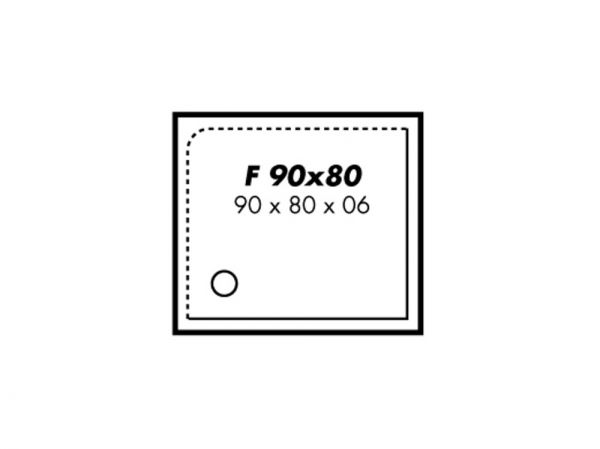 Polypex F 90x80 Rechteck-Duschwanne 90x80x6cm