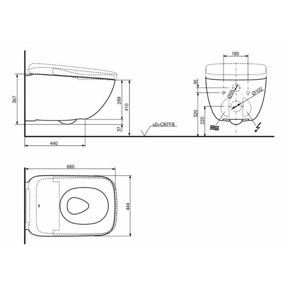 TOTO NEOREST® WX1 WASHLET®, Komplett-SET mit Betätigungsplatte, aluminium gebürstet