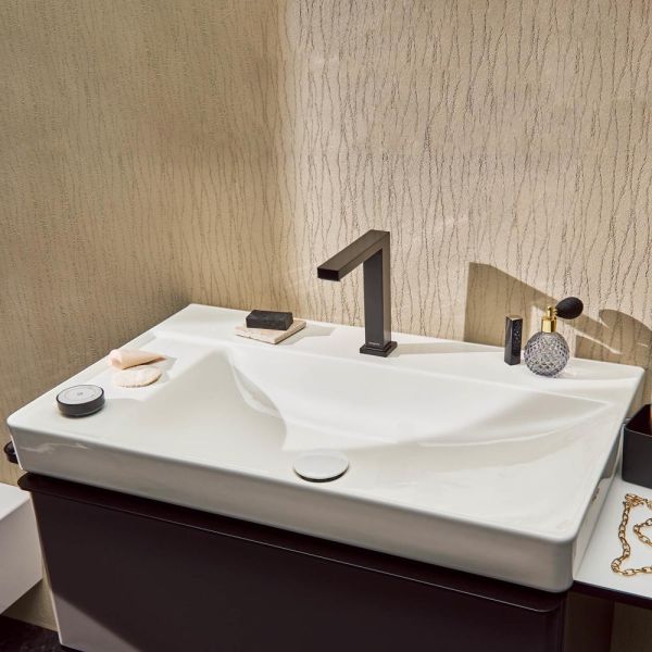 hansgrohe Xelu Q Waschtisch 80x48cm Ablage links & Hahnloch für Bedienelement, weiß