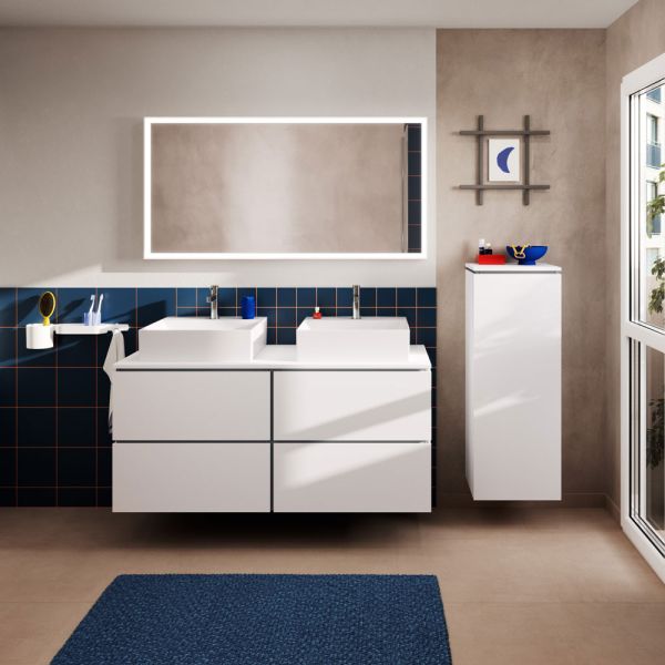 hansgrohe Xilesa E Waschtischunterschrank 137,5x55cm für Konsole, 4 Schubkästen mit Push-Open