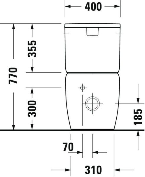 Duravit Qatego Stand-WC Kombination für aufgesetzten Spülkasten, 6 l, Tiefspüler, spülrandlos, weiß