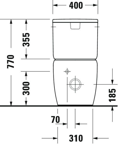 Duravit Qatego Stand-WC Kombination für aufg. Spülkasten, 6 l, spülrandlos, HygieneGlaze, weiß