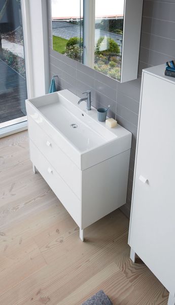 Duravit Vero Air Waschtisch rechteckig 100x47cm, mit 1 Hahnloch und Überlauf, WonderGliss, weiß 23501000001