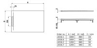 Vorschau: Laufen Pro S Marbond Duschwanne 120x80x3cm ultraflach, rechteckig, linearer Ablauf seitlich