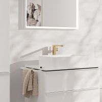 Vorschau: Hansgrohe Tecturis E Waschtischarmatur 240 Fine für Aufsatzwaschtisch mit Push-Open, brushed bronze