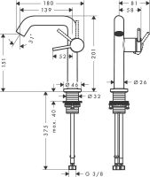 Vorschau: Hansgrohe Tecturis S Waschtischarmatur 150 Fine CoolStart wassersparend+ Push-Open, brushed bronze