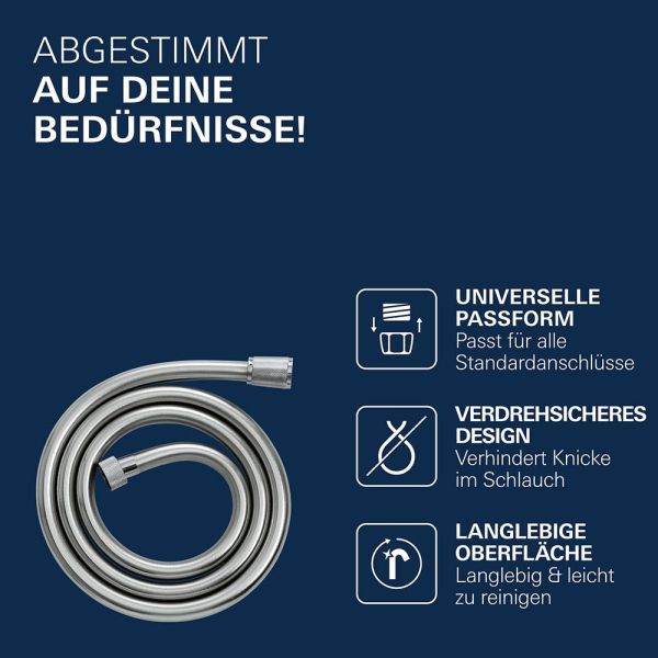Grohe VitalioFlex Silver Brauseschlauch 2m mit ProGrip, chrom