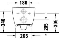 Vorschau: Duravit Viu Wand-WC 57x37cm, eckig, WonderGliss, rimless, Durafix, weiß