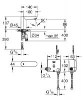 Vorschau: Grohe Euroeco Cosmopolitan E Powerbox Infrarot-Elektronik für Waschtisch ohne Mischung, chrom