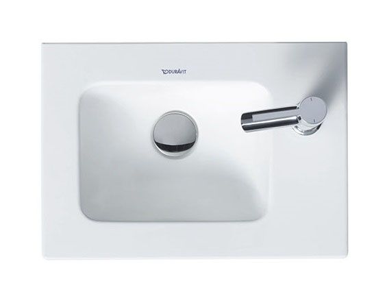 Duravit ME by Starck Handwaschbecken 43x30cm mit Hahnloch, ohne Überlauf, WonderGliss, weiß seidenmatt
