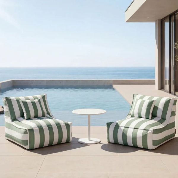 blomus STAY Lounger Chair gestreift, grün/weiß 62355