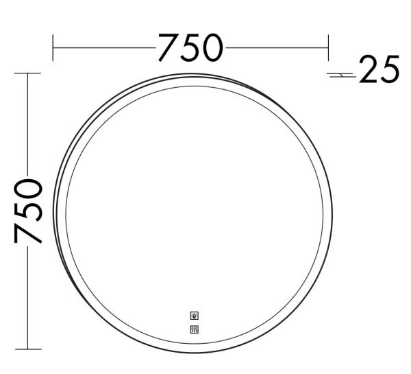 Burgbad Eqio/Sys30/Accura LED-Spiegel Ø75cm, Sensorschalter, Spiegelheizung