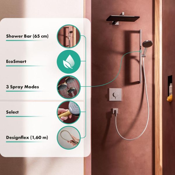 hansgrohe Raindance Alive Select S Duschset 125 Stange 65cm brushed bronze 24600140