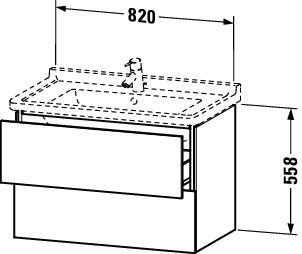 Duravit L-Cube Waschtischunterschrank wandhängend 82x47cm mit 2 Schubladen für Starck 3 030480
