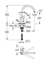 Vorschau: Grohe Start Edge Einhebelmischer Küchenarmatur C-Auslauf, chrom 30529001