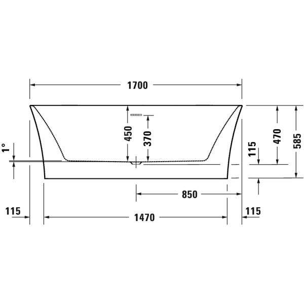 Duravit DuraSenja freistehende ovale Badewanne 170x80cm, weiß 700583000000000