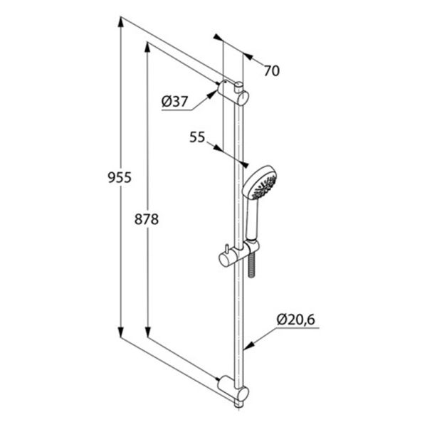 Kludi Logo Brause-Set 95cm, chrom