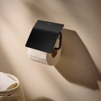 hansgrohe AddStoris S Papierrollenhalter mit Deckel, schwarz matt
