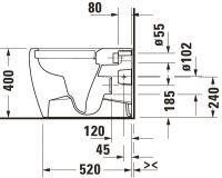 Vorschau: Duravit Qatego Stand-WC 60cm, 4,5 l, Tiefspüler, spülrandlos, Abgang waagerecht, HygieneGlaze, weiß