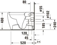 Vorschau: Duravit Qatego Stand-WC 60cm, 4,5 l, Tiefspüler, spülrandlos, Abgang waagerecht, weiß