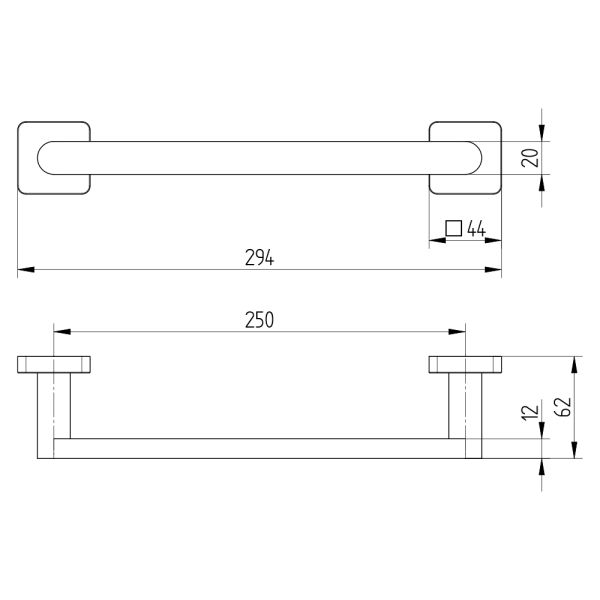 Avenarius Serie 240 Wannengriff 25cm, chrom 2403030010