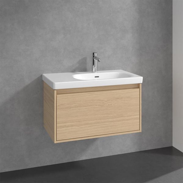 Villeroy&Boch Skyla Waschtischunterschrank 80cm mit Becken rechts, 1 Auszug, nordic oak C78600VJ
