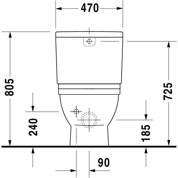 Duravit Starck 3 Stand-WC für Kombination, Tiefspüler 42x74cm, weiß