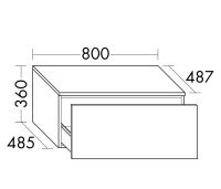 Vorschau: Burgbad Lin20 Sideboard mit 1 Auszug, 80cm