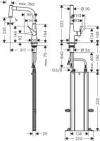 Vorschau: Hansgrohe Metris M71 Küchenarmatur 220 2 Strahlen sBox 73823000