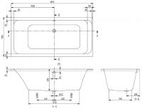 Vorschau: Villeroy&Boch Architectura Rechteck-Badewanne 190x90cm